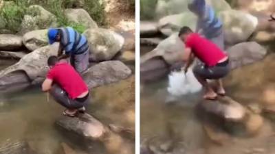 Tirer dans l'eau avec un fusil