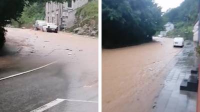 L'arrivée d'une inondation à Dinant