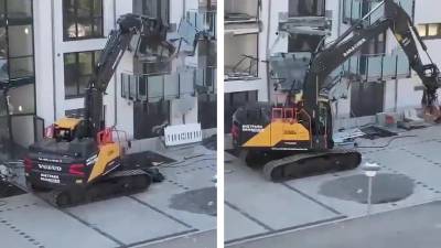 Un entrepreneur détruit un immeuble à coup de pelleteuse pour des factures impayées