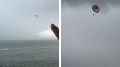 La corde d'un parachute ascensionnel casse à cause du vent