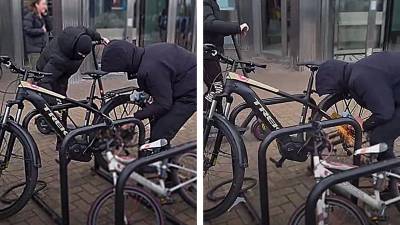 Ils volent un vélo à la disqueuse en pleine journée