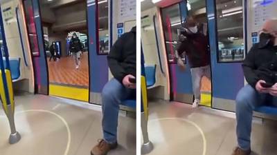Il passe de force les portes du métro et se met KO