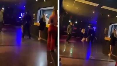 Un videur de boite de nuit met une grosse gifle à une femme
