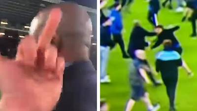 Patrick Viera se fait insulter et s'énerve contre un supporter d’Everton