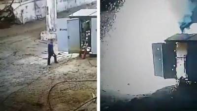 Ivre, il confond un transformateur électrique avec des toilettes de chantier